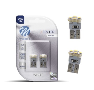 Blister 2x Dioda LED L069 - W5W 4xSMD2835 biała