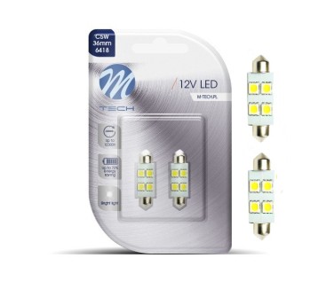 Blister 2x Dioda LED L072 - C5W 36mm 4xSMD5050 biała