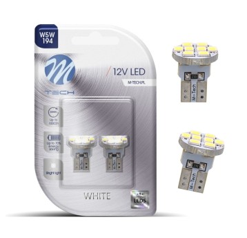 Blister 2x Dioda LED L078 - W5W 8xSMD2835 biała