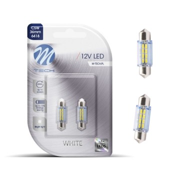 Blister 2x Dioda LED L085 - C5W 36mm 8xSMD3014 - Biała