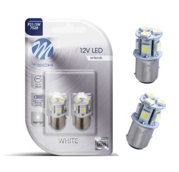 Blister 2x Dioda LED L089 - BaY15d 8xSMD5050 biała