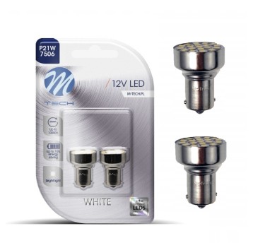 Blister 2x Dioda LED L107 - Ba15s 19xSMD2835 biała