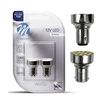 Blister 2x Dioda LED L108 - Bay15d 19xSMD2835 biał