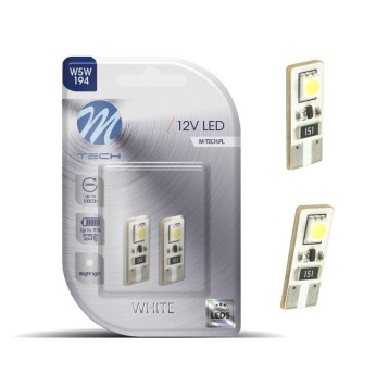 Blister 2x Dioda LED L301 - W5W 2xSMD5050 CANBUS biała
