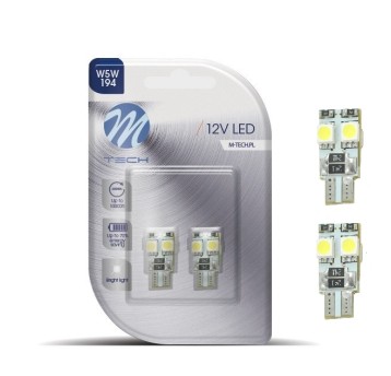 Blister 2x Dioda LED L313 - W5W 4xSMD5050 CANBUS biała