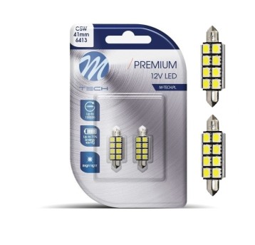 Blister 2x Dioda LED L327 - C5W 41mm 8xSMD5050 RAD. CANBUS biała