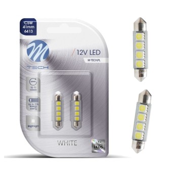 Blister 2x Żarówka LED L311 - C5W 41mm 4xSMD5050 CANBUS biała