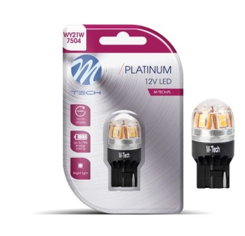 Blister M-TECH Platinum LB828Y-01B - T20 WY21W, 12-24V 15x2835SMD, CANBUS, Amber