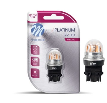 Blister M-TECH Platinum LB831R-01B - P27/7W, 12-24V 15x2835SMD, CANBUS, Red