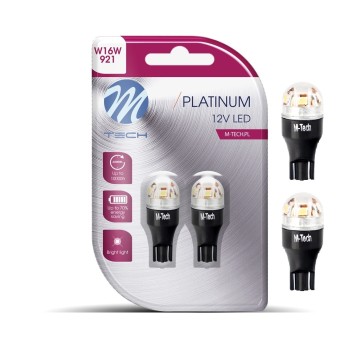 Blister M-TECH Platinum LB834W-02B - W16W T15, 12-24V 5x2835SMD 1W, CANBUS, White