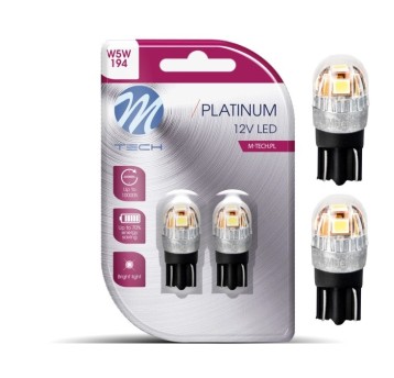 Blister M-TECH Platinum LB835W-02B -T10 W5W, 12-24V 5x2835SMD 1W, White