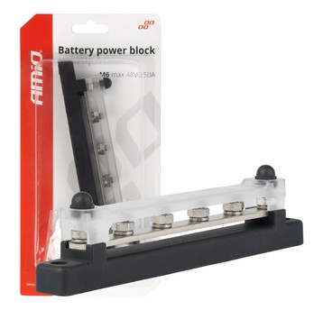 Blok roz. masy plusa bus bar M6 12V - 48V 150A