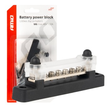 Blok rozdzielczy masy minusa bus bar M6 12V - 48V 150A
