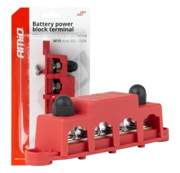 Blok rozdzielczy masy plusa bus bar M10 12V - 48V 250A