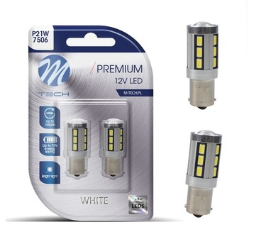 Dioda LED L355 - Ba15s 18xSMD5730 CANBUS 12V biała