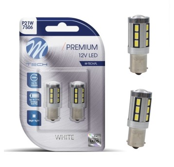 Dioda LED L355 - Ba15s 18xSMD5730 CANBUS 12V zimna biel