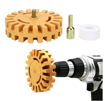 EM Automotive® Dysk Gumowy do Usuwania Kleju i Naklejek z Felg z Adapterem