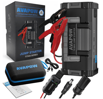 EM Automotive® Jump Starter Booster AVAPOW T8 MAX 6000A 24000 mAh 88,8 Wh z Latarką