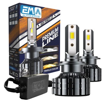 EM Automotive Led Set H7 Trzy Barwy 3000K 4300K 6000K in 1