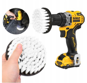 EM Automotive® Miękka Szczotka na Wkrętarkę Biała 10 cm