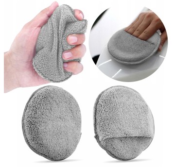 EM Automotive® Pad Polerski z Mikrofibry z Kieszonką Aplikator Detailingowy Szary 1 Sztuka