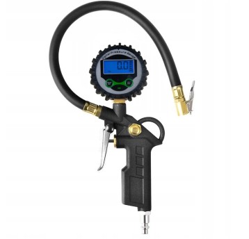 EM Automotive® Pistolet do Pompowania Kół z Cyfrowym Manometrem 18 Bar EURO 1/4 Cala Wąż 36 cm