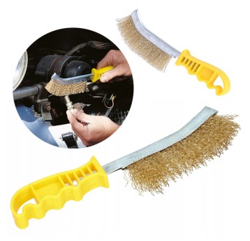 EM Automotive® Szczotka Druciana Mosiężna 245 mm Ręczna do Czyszczenia Felg