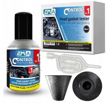 EM Automotive® Tester Szczelności Uszczelki pod Głowicą CO2 z Płynem i Adapterem 25 do 55 mm 25 Test