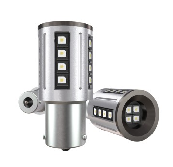 EM Automotive® Żarówka LED P21W BA15S S2 24 Diod SMD 3838 2350 LM CANBUS do Światła Wstecznego i DRL