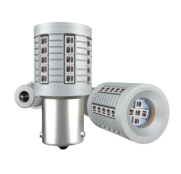 EM Automotive® Żarówka LED P21W Czerwona 40 Diod CSP SMD do Świateł Stop 1 Sztuka