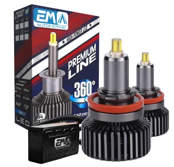 EM Automotive® Żarówki LED CSP H8 H9 H11 100 W 20000 LM CANBUS 360 Stopni