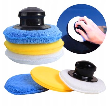 EM Automotive® Zestaw Aplikatorów do Wosku Premium 12 cm 3 Sztuki z Uchwytem