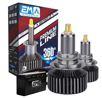 EM Automotive® Zestaw Żarówek LED Premium Line HIR2/9012 360° Komplet 2 Sztuki