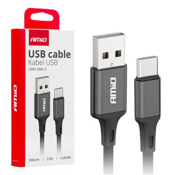 Kab. do ład. USB-A - USB-C 2A 200cm