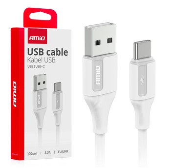 Kab. do ład. USB-A - USB-C 3A 100cm