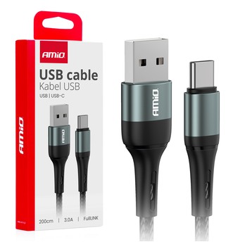 Kab. do ład. USB-A - USB-C 3A 200cm