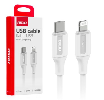 Kab. do ład. USB-C - IPHONE LIGHTNING 20W 100cm