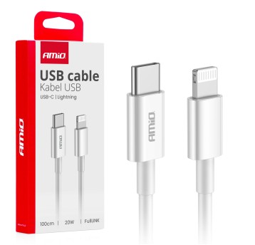 Kabel do ładowania USB-C - LIGHTNING IPHONE PD 20W 100cm FullLINK