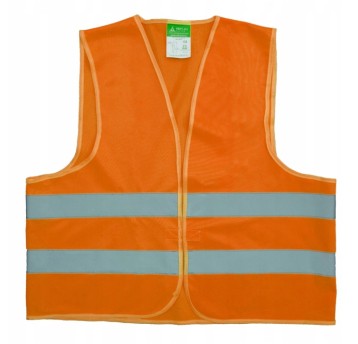 KAMIZELKA ODBLASKOWA POMARAŃCZ. Z CERTYFIKATEM