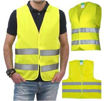 KAMIZELKA ODBLASKOWA ŻÓŁTA Z CERTYFIKATEM