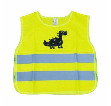 Kamizelka ostrzegawcza dziecięca DINOZAUR żółta