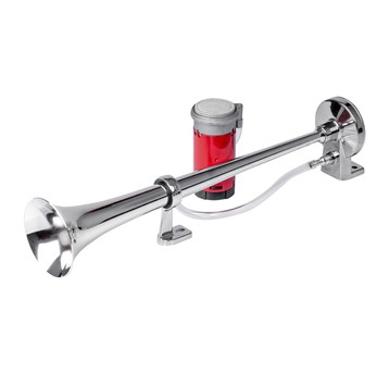 Klakson sygnał dźwiękowy fanfara chrom 12V AMIO-03618