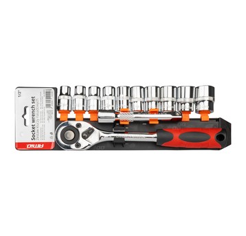Klucz nasadowy grzechotka zestaw 11 szt 1/2" 10-24mm