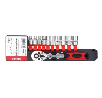 Klucze nasadowe zestaw 11 szt 1/4" 4-13mm