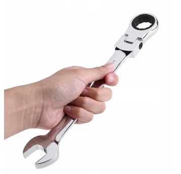 KLUCZE PŁASKIE OCZKOWE Z GRZECHOTKĄ - ŁAMANE 8-19mm Zestaw Komplet Kluczy Płaskich Pokrowiec 6el. Ko