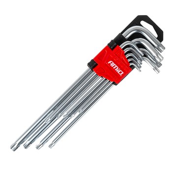 Klucze TORX długie 230 mm 9 szt. TKL AMIO-01039