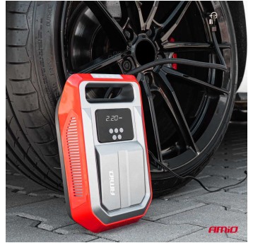 Kompresor samochodowy cyfrowy pompka 12V LED LCD