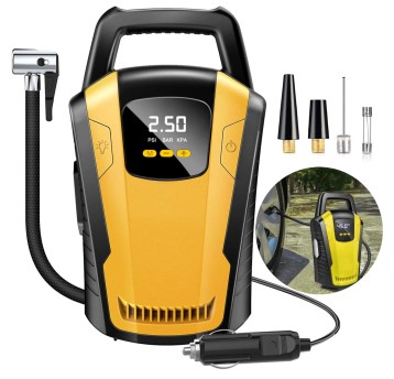 KOMPRESOR SAMOCHODOWY Pompka Elektryczna Sprężarka Kół 12V 150PSI 10BAR LCD