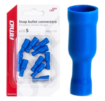 Konektory izolowane żeńskie okrągłe walcowe 5mm 1.5-.25mm2 15A 10szt