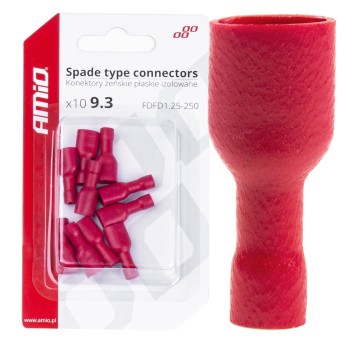 Konektory izolowane żeńskie płaskie 6.6mm 0.5-1.5mm2 10A 10szt